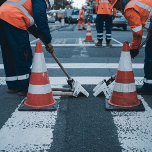 vecteezy workers in safety vests repair pedestrian crossing orange 53745760